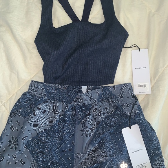 Navy Top and Paisley Shorts Set - Picture 1 of 11